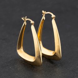 Second Hand 9ct Yellow Gold Oval Tube Creole Earrings 41174731