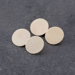 Second Hand Vintage 9ct Yellow Gold Round Patterned Bar Link Cufflinks 41191027