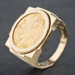 Second Hand 9ct Yellow Gold 1966 Full Sovereign Coin Ring 41201163BND
