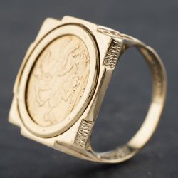 Second Hand 9ct Yellow Gold 1894 Half Sovereign Coin Ring 41201164BND