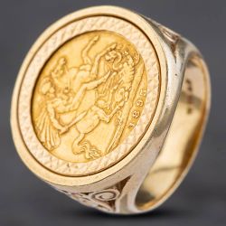 Second Hand 9ct Yellow Gold 1895 Half Sovereign Coin Ring 41201245BND
