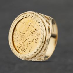 Second Hand Yellow Gold 1967 Full Sovereign Coin Ring 41201259