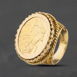 Second Hand 9ct Yellow Gold George V 1911 Full Sovereign Coin Ring 41201290BND