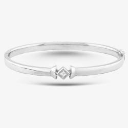 Second Hand 18ct White Gold Diamond Standard Hinged Bangle 41211076