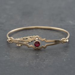 Second Hand Vintage Yellow Gold Open Work Patterned Standard Plain Bangle 41211278