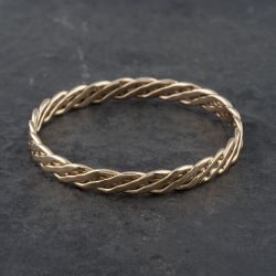Second Hand 9ct Yellow Gold Woven Standard Simple Bangle 41211305