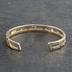 Second Hand 9ct Yellow Gold Openwork Design Standard Cuff Bangle 41211309