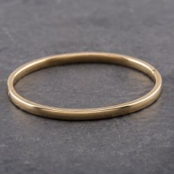Second Hand 9ct Yellow Gold Plain Hinged Bangle 41211370