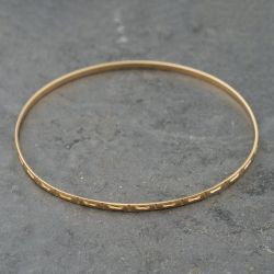 Second Hand 9ct Yellow Gold Diamond Cut Standard Simple Bangle 41211407