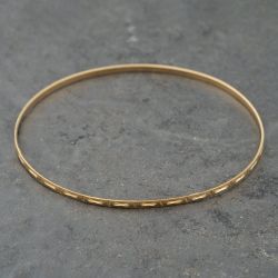Second Hand 9ct Yellow Gold Diamond Cut Standard Simple Bangle 41211408