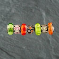 Second Hand Pandora Sterling Silver 7 Assorted Bead Charms 41221048