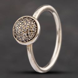 Second Hand Pandora Silver Cubic Zirconia Pave Dress Ring 41221083