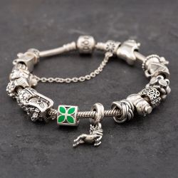 Second Hand Pandora Silver Fifteen Charms & 20cm Charm Bracelet 41221090