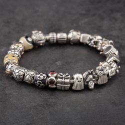 Second Hand Pandora Silver Full 21cm Charm Bracelet 41221252