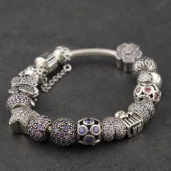Second Hand Pandora Silver Full 7 Inch Charm Bracelet 41221436