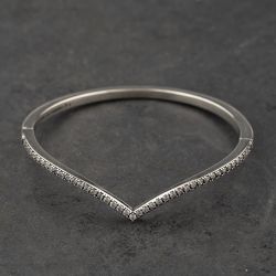 Second Hand Pandora Silver Wishbone Hinged Bangle 41221440