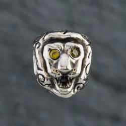 Second Hand Pandora Sterling Silver Citrine Eyed Lionhead Bead Charm 4122231