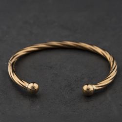 Second Hand 9ct Yellow Gold Twisted Large Torque Bangle 41240015