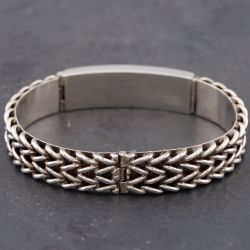 Second Hand Silver Identity 25cm Curb Hinged Bangle 41251302