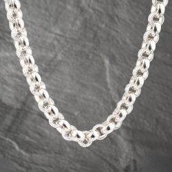 Second Hand Silver Engraved Hoop 24 Inch Belcher Chain 41251506