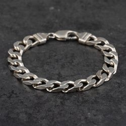 Second Hand Silver 8 Inch Curb Chain Bracelet 41251578