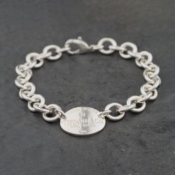 Second Hand Silver 8.5 Inch Identity Bracelet 41251613