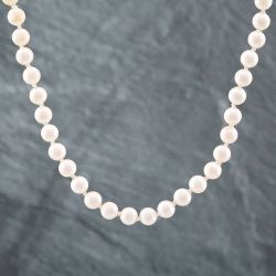 Second Hand Silver Cultured Pearl 18 Inch Necklace 41271005