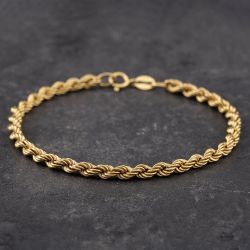 Second Hand Yellow Gold 7.5 Inch Rope Chain Bracelet 41281200