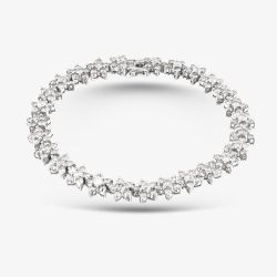 Second Hand 18ct White Gold 6.00ct Brilliant Cut Diamond Clusters 7.5 Inch Bracelet 41281356