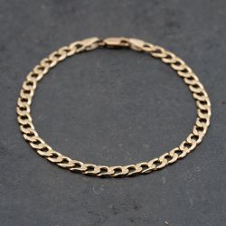 Second Hand 9ct Yellow Gold 7.5 Inch Curb Chain Bracelet 41281393