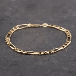 Second Hand 9ct Yellow Gold 7.5 Inch Figaro Chain Bracelet 41281402