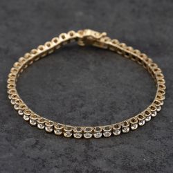 Second Hand 14ct Two Colour Gold 0.52ct Diamond Set 7 Inch Bracelet 41281432