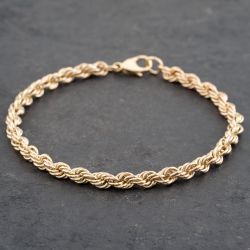 Second Hand 9ct Yellow Gold 7.5 Inch Rope Chain Bracelet 41281460