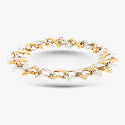 Second Hand 18ct Two Colour Gold 2.40ct Brilliant Cut Diamond Fancy 7 Inch Bracelet 41281516