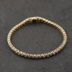 Second Hand 9ct Yellow Gold 5.00ct Brilliant Cut Diamond 7 Inch Tennis Bracelet 41281530