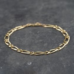 Second Hand 9ct Yellow Gold 7.5 Inch Figaro Chain Bracelet 41281541