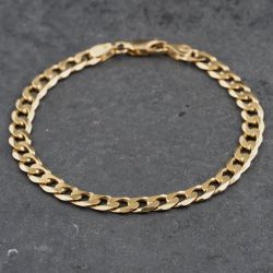 Second Hand 9ct Yellow Gold 7.5 Inch Curb Chain Bracelet 41281601