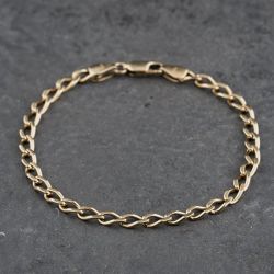 Second Hand 9ct Yellow Gold 7.5 Inch Curb Chain Bracelet 41281603