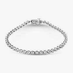 Second Hand 18ct White Gold 3.00ct Diamond 7 Inch Tennis Bracelet 41281613