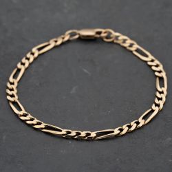 Second Hand 9ct Yellow Gold 7.5 Inch Figaro Chain Bracelet 41281629