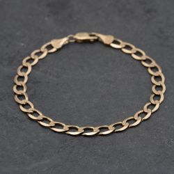 Second Hand 9ct Yellow Gold 7.5 Inch Curb Chain Bracelet 41281644