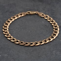 Second Hand 9ct Yellow Gold 8 Inch Curb Chain Bracelet 41281650