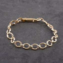Second Hand 9ct Yellow Gold Flat Round 7.5 Inch Chain Bracelet 41281675