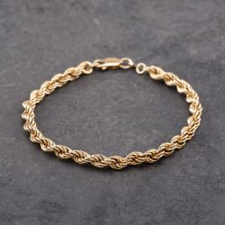 Second Hand 9ct Yellow Gold 7.5 Inch Rope Chain Bracelet 41281677
