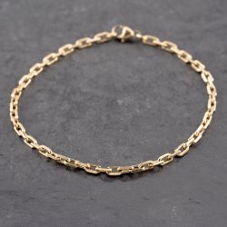 Second Hand 9ct Yellow Gold Filed 7.5 Inch Paper Link Chain Bracelet 41281697