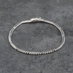 Second Hand 18ct White Gold Cubic Zirconia Set 6.5 Inch Bar Bracelet 41281701