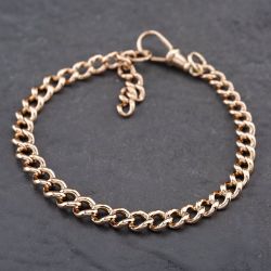 Second Hand 9ct Rose Gold 8 Inch Curb Chain Bracelet 41281707