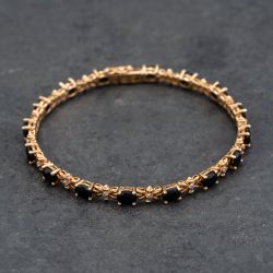 Second Hand 9ct Yellow Gold Sapphire & Diamond 7 Inch Bracelet 41281710