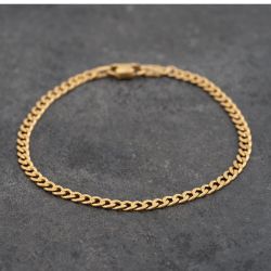 Second Hand 9ct Yellow Gold 7 Inch Curb Chain Bracelet 41281733