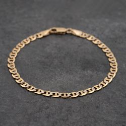 Second Hand 9ct Two Colour Gold 7.25 Inch Anchor Chain Bracelet 41281735